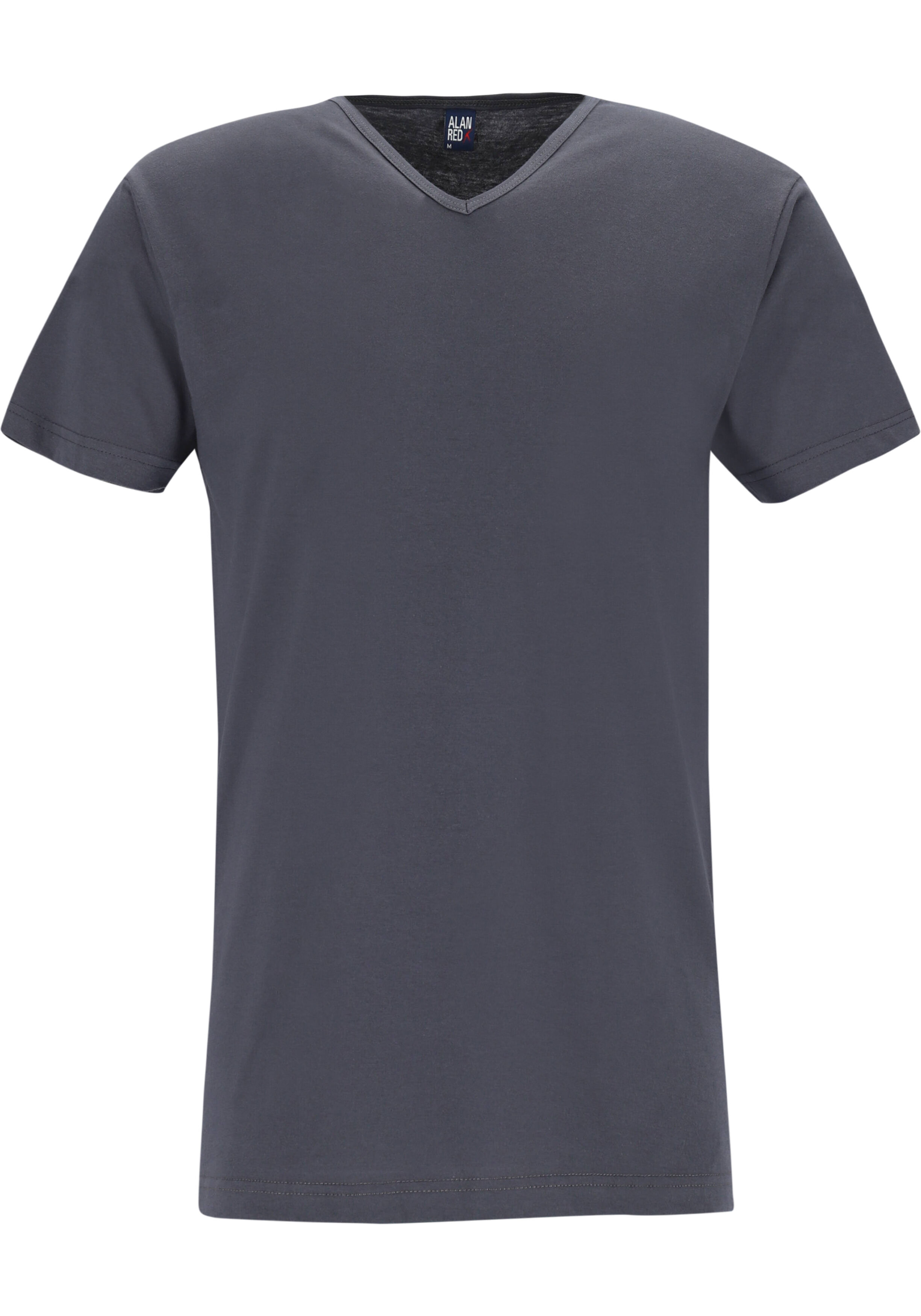 ALAN RED T-shirts Vermont (2-pack), V-hals, wit en antraciet grijs